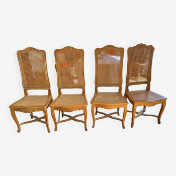 4 "Regency" chairs with high backrest