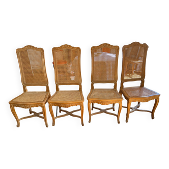 4 chaises « régence » a dossier haut