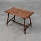 Antique Oak Side Table with Turned Legs and Stretcher Base, Spain, 17th Cen