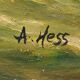 Tableau "Sailboats in Rough Seas" signed Albert Hess – Mid 20th century