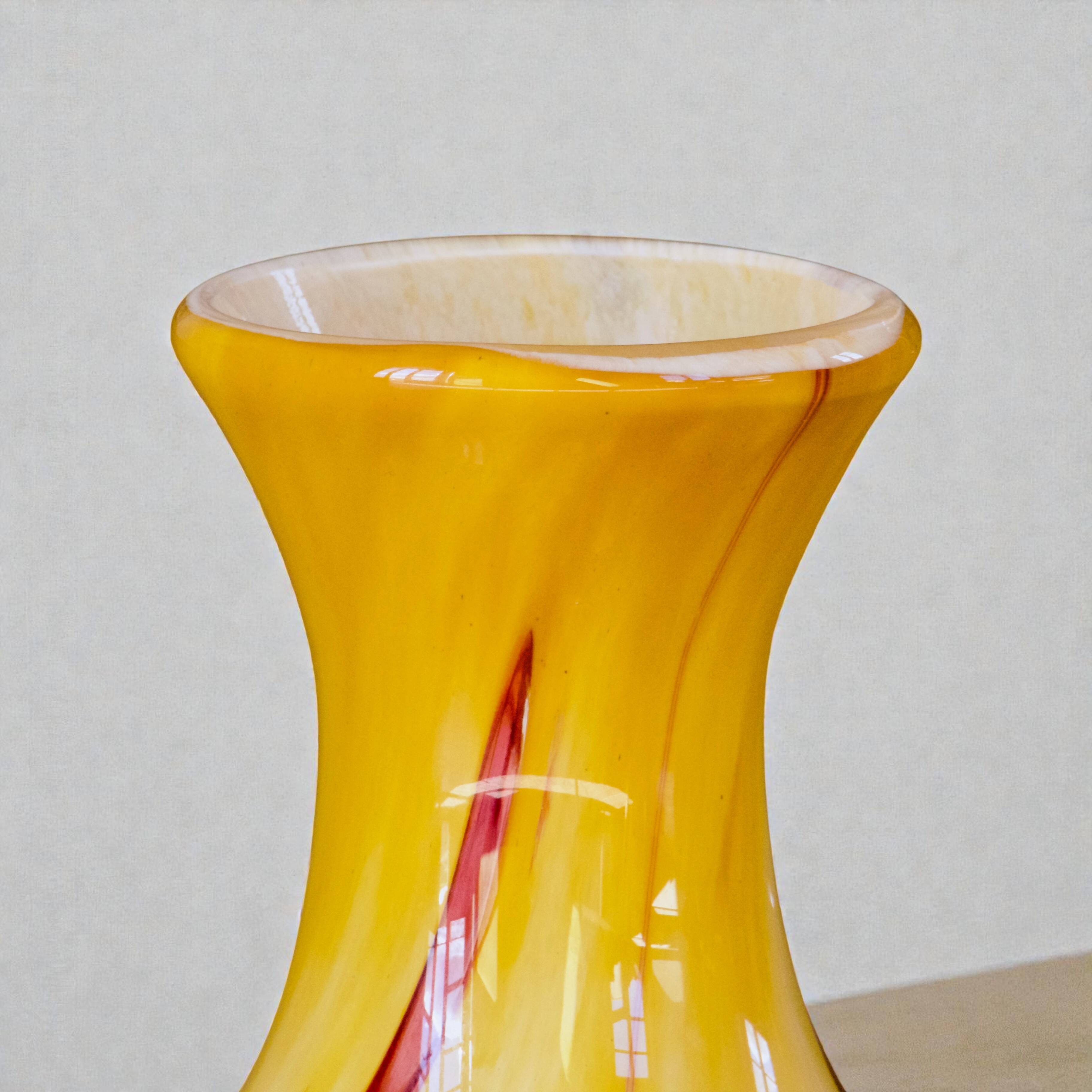Murano vase in blown opaline glass circa 1960