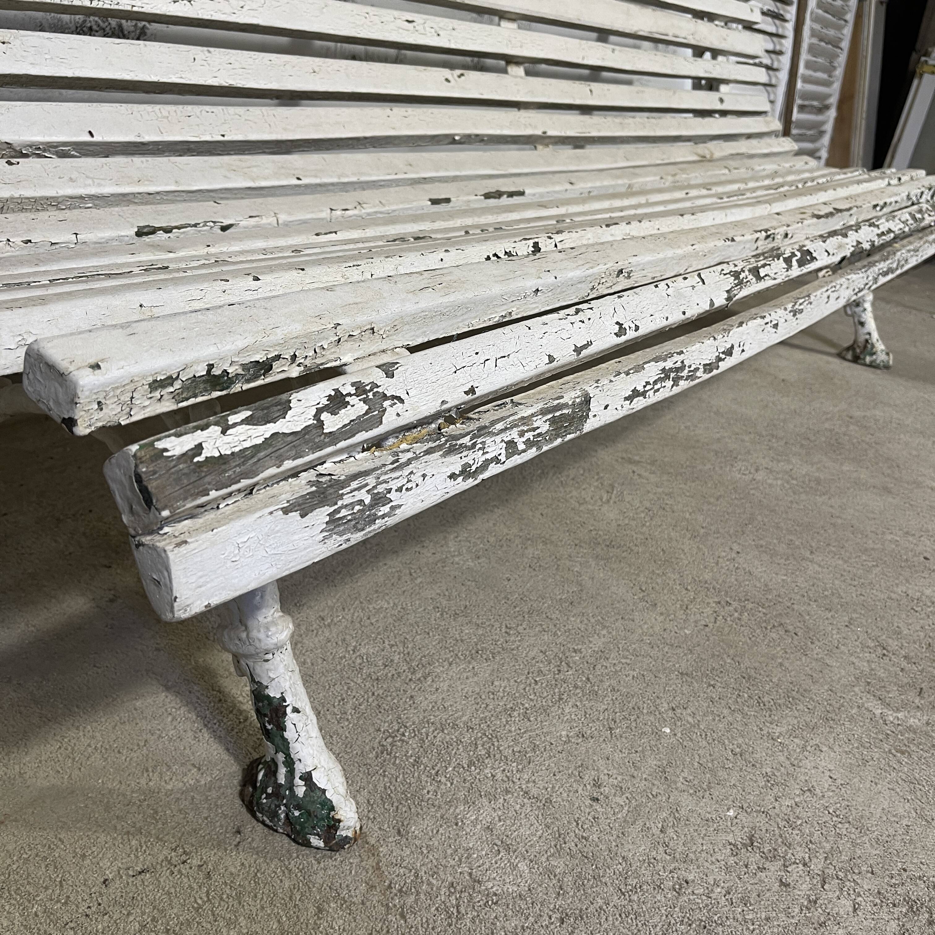 Garden slatted bench