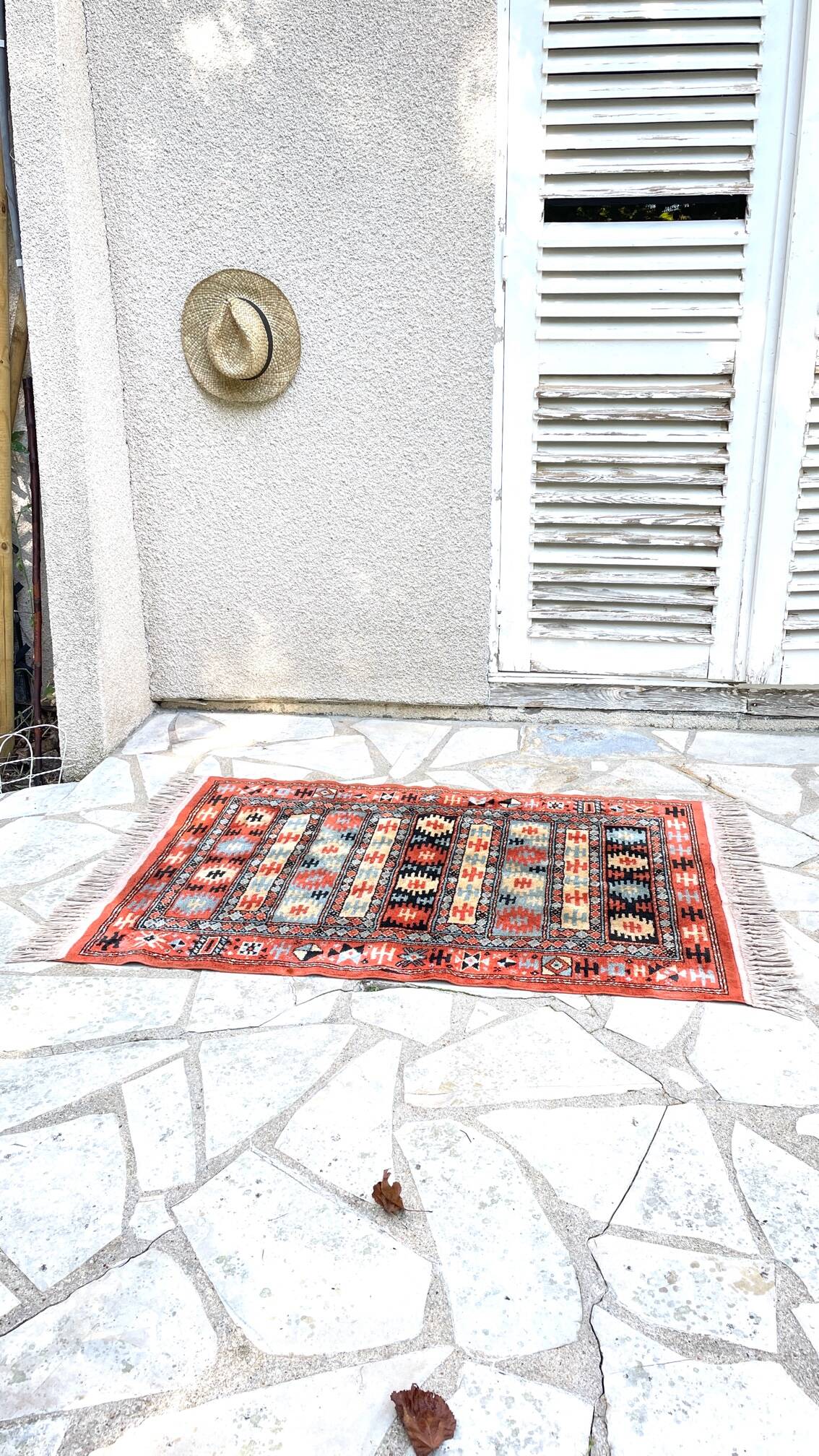 Vintage silk and cotton rug - 142 x 84cm