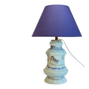 Lampe vintage en céramique - bleue
