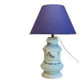 Lampe vintage en céramique bleue