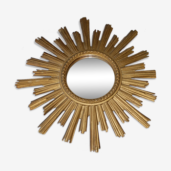 Miroir soleil doré années 60 diamètre 56cm