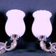 Maison Lancel, White Opaline Silver-Plated Dolphin Sconces, Mid-Century, France
