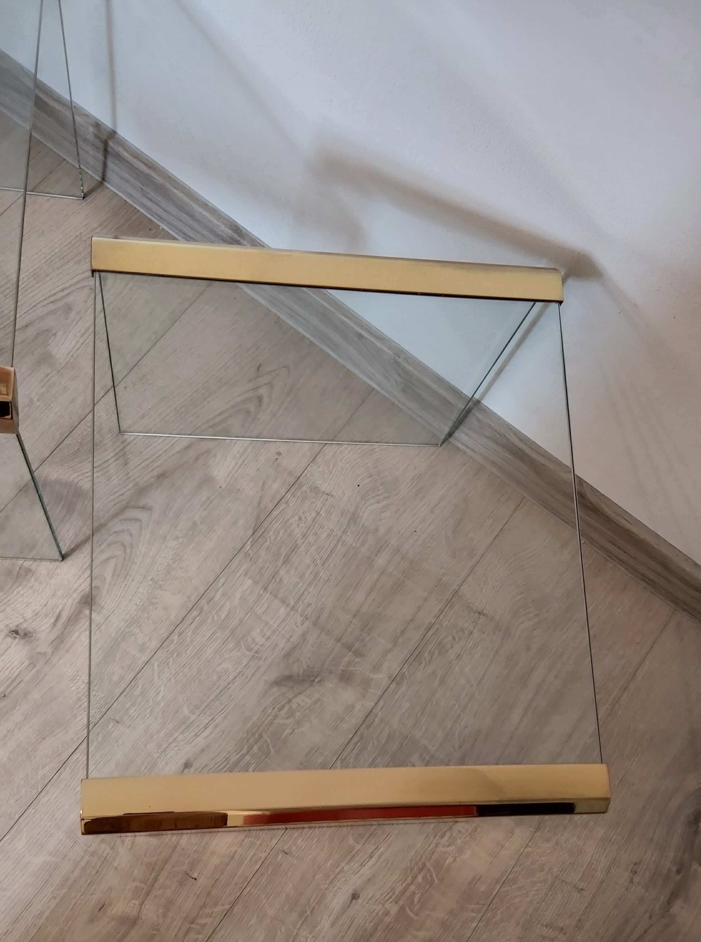 A pair of glass tables, designed by L. Rosen, Pace Collection, USA, 1970