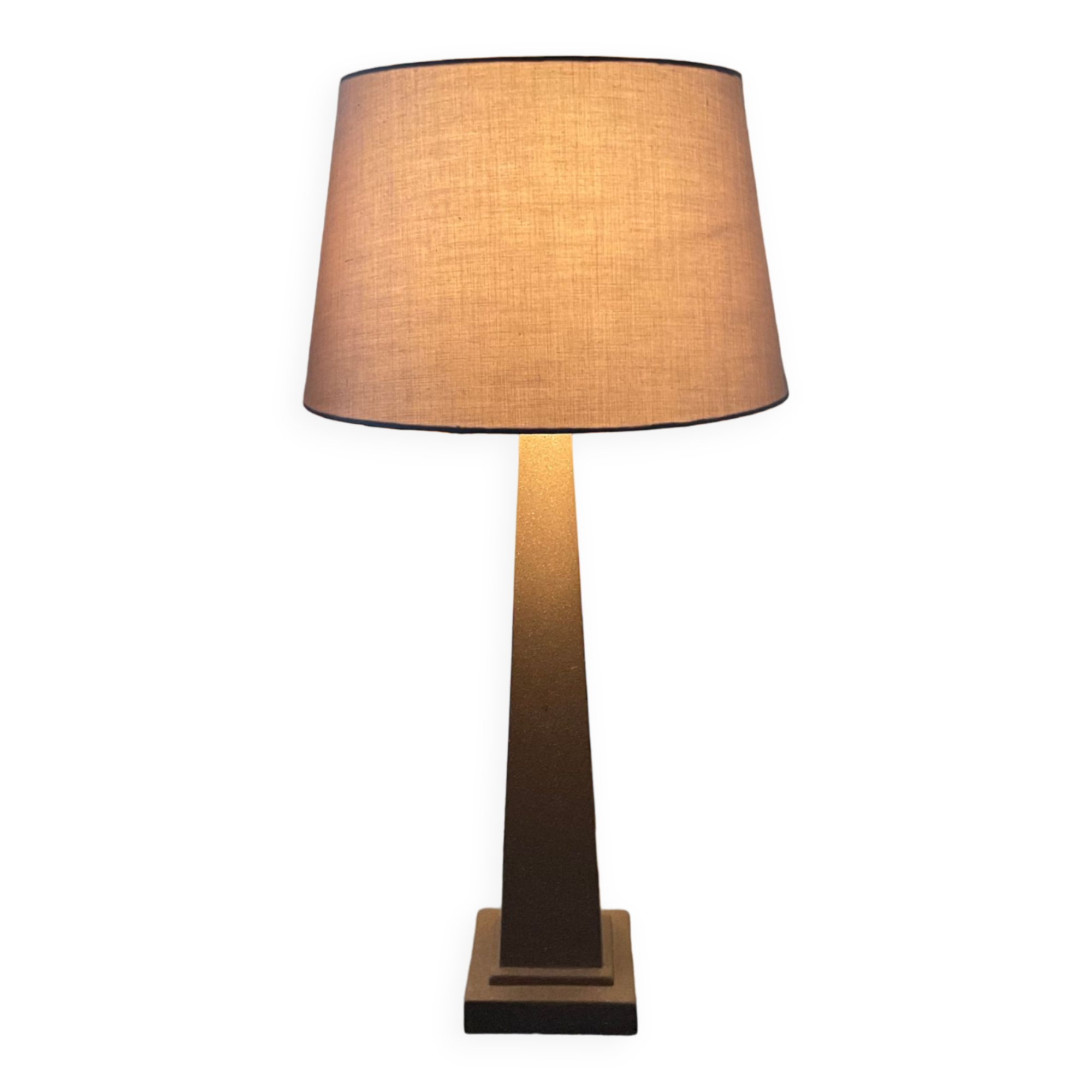 Pair of vintage terracota ceramic column lamps