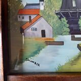 1930s tray, glass, painted wood