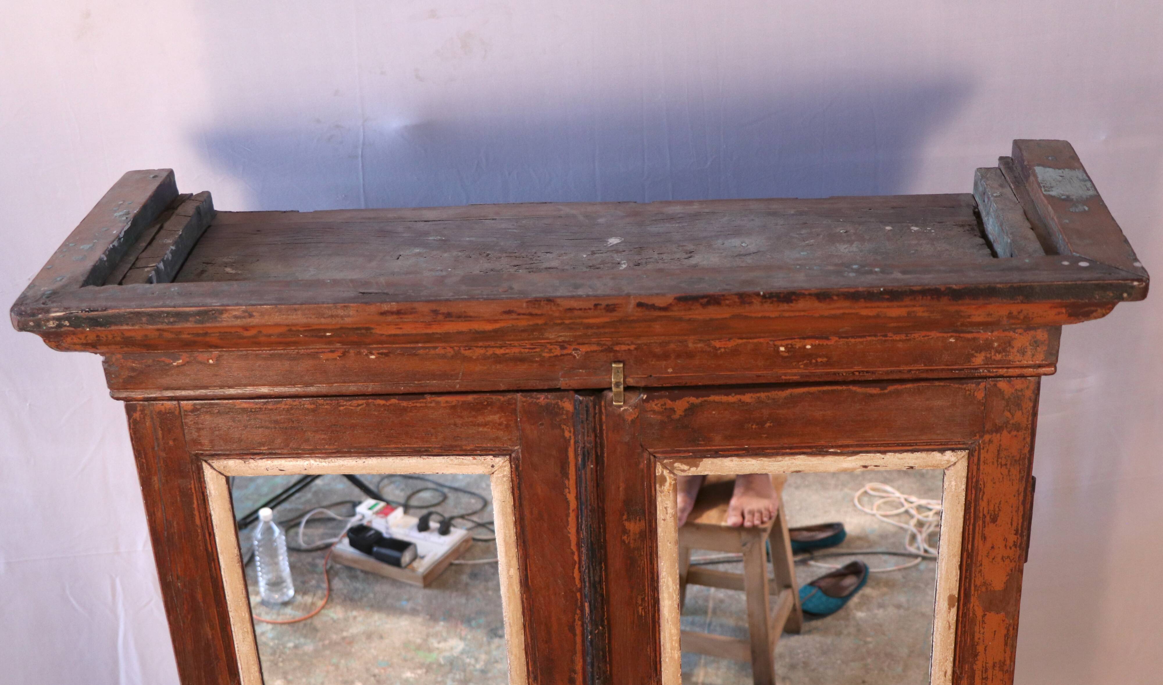 Old wardrobe art deco bookcase in burmese teak