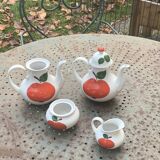 Red apple porcelain coffee service, Patricia model, Lehmann, Weiden, Bavaria