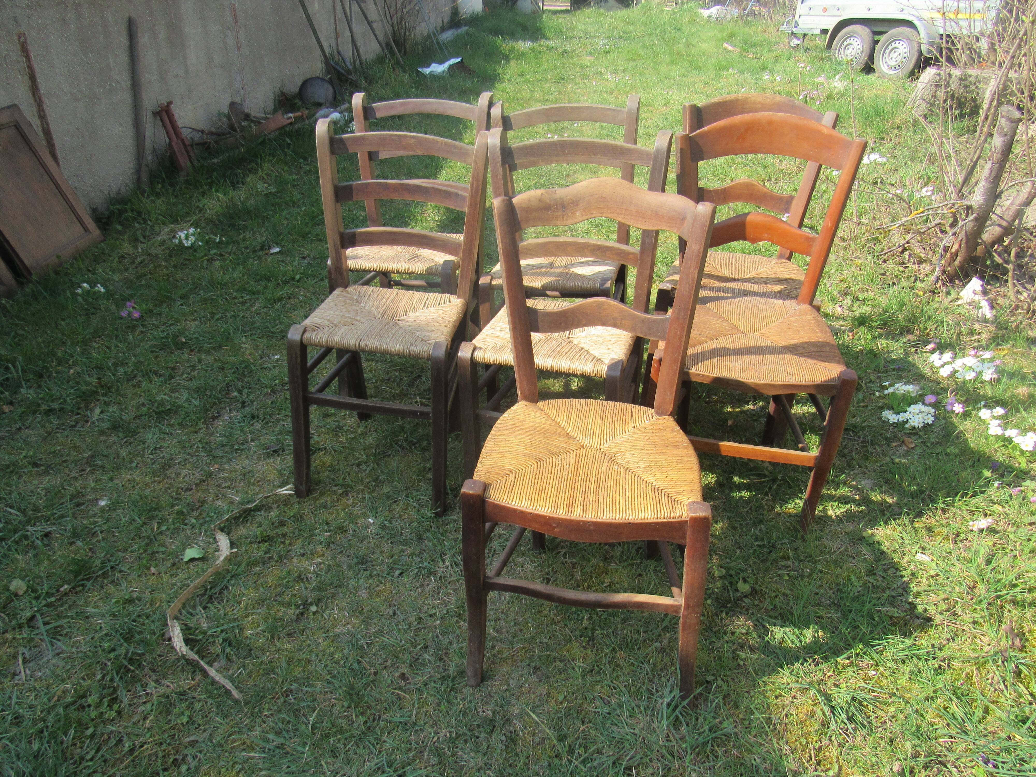 7 wooden chairs