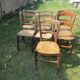 7 wooden chairs