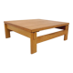 Vintage square coffee table in solid oak wood from the 60s 70s
