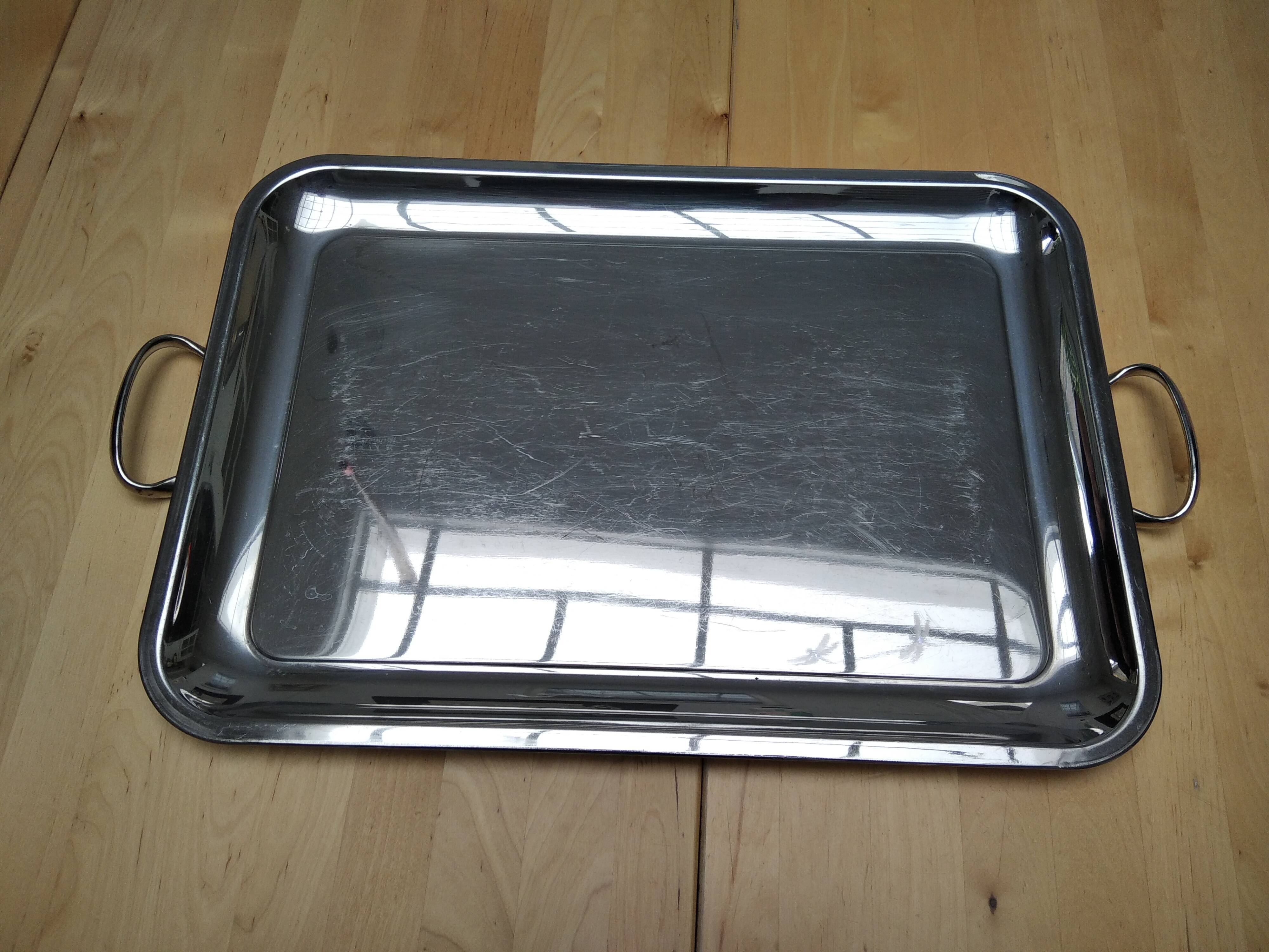 ‌Stainless steel tray with 2 handles