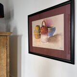 Tableau nature morte poteries