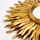 Mid Century Sunburst Kovex wall mirror made of wood and resin - gold plated