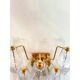 Contemporary Transparent “Poliedri” Murano Glass Gold Wall Sconce in Venini