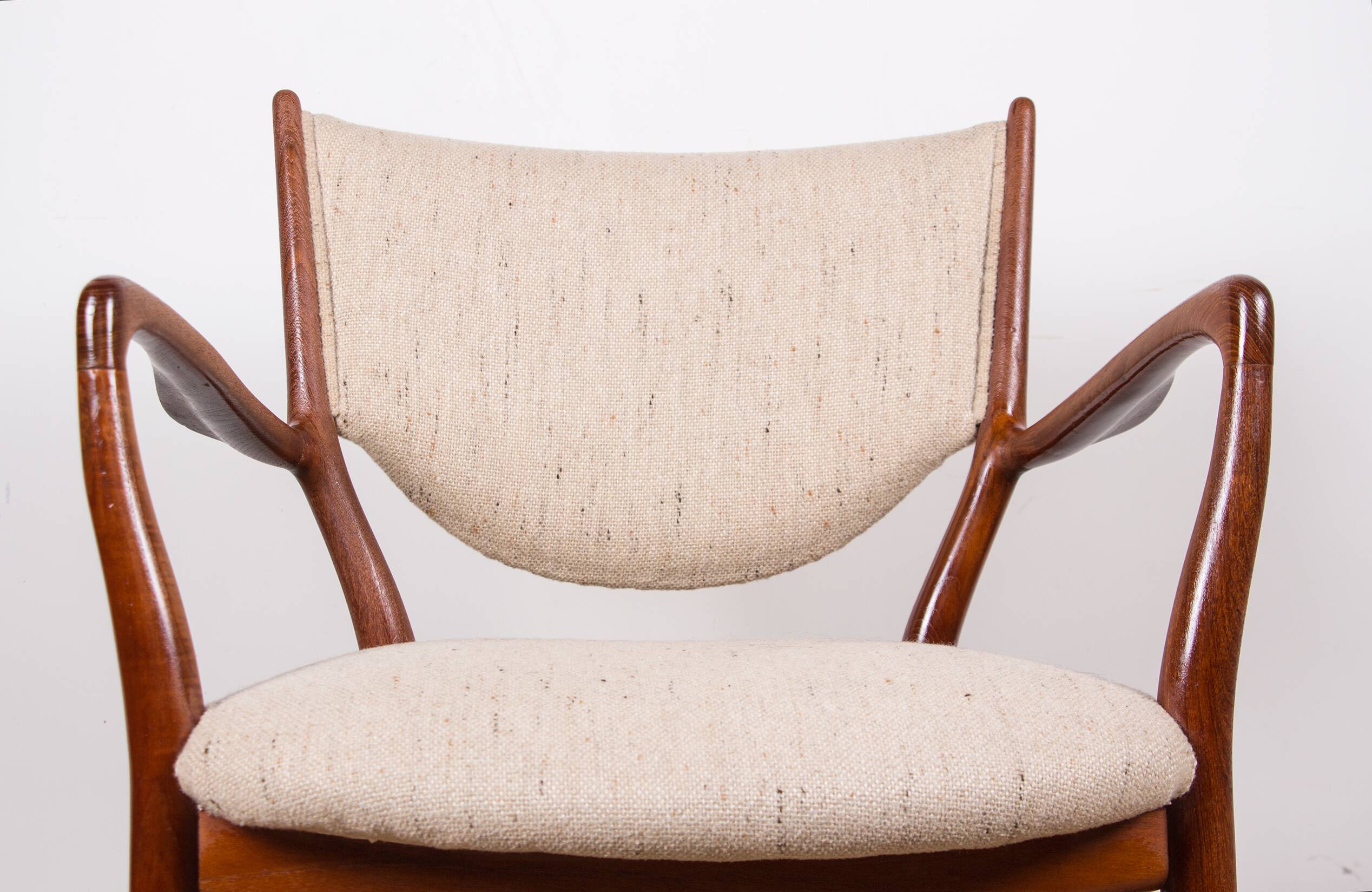 Danish teak and fabric armchair model BO-72, Finn Jhul for Bovirke 1946.