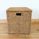 Vintage woven wicker trunk