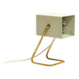 Great Mid Century metal bedside lamp with brass base by Kaiser Leuchten