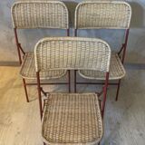 Set of 3 rattan chairs