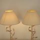 Pair Of French Vintage Metal Table Lamps With Scrolling Leaf Detail