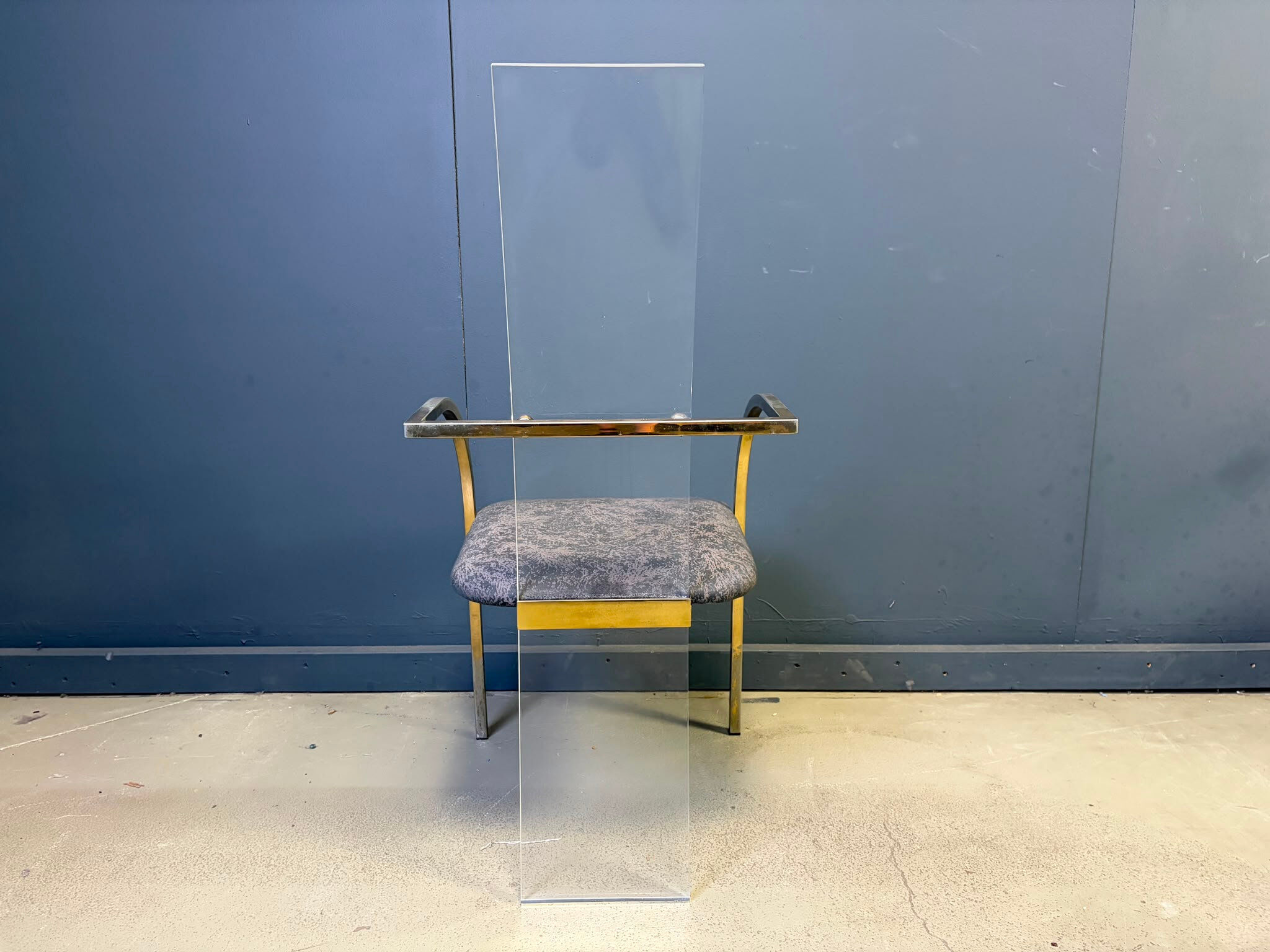 Plexiglass and brass dining chairs by Belgochrom, set of 6 - 1970s