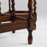 20th Century set of 3 oak and rattan nesting tables