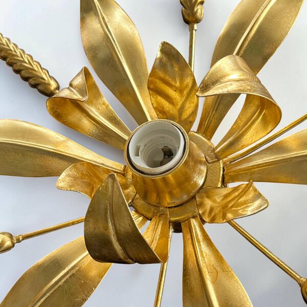 Applique fleur métal doré à la feuille d'or Applique florentine épis de blé
