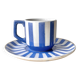 Vintage fox trott coffee cup sarreguemines, art deco striped service.