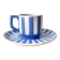 Vintage fox trott coffee cup sarreguemines, art deco striped service.