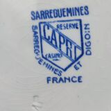 6 antique plates Sarreguemines Digoin Model CAPRI blue