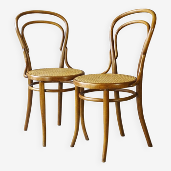 2 N°14 cane chairs. Kohn 1895, light walnut