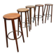 Vintage French wooden bar stools 1970s