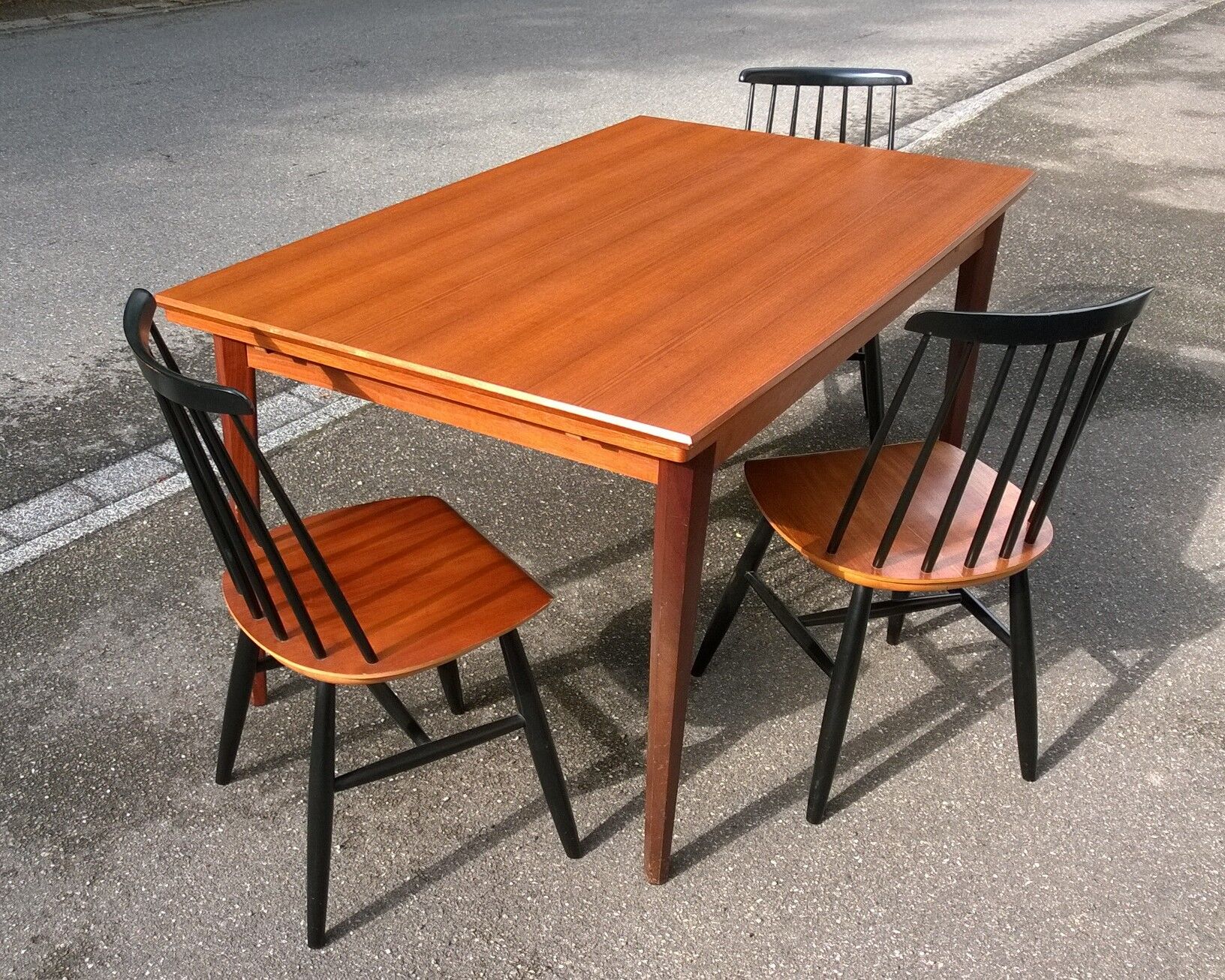 Scandinavian extendable teak table
