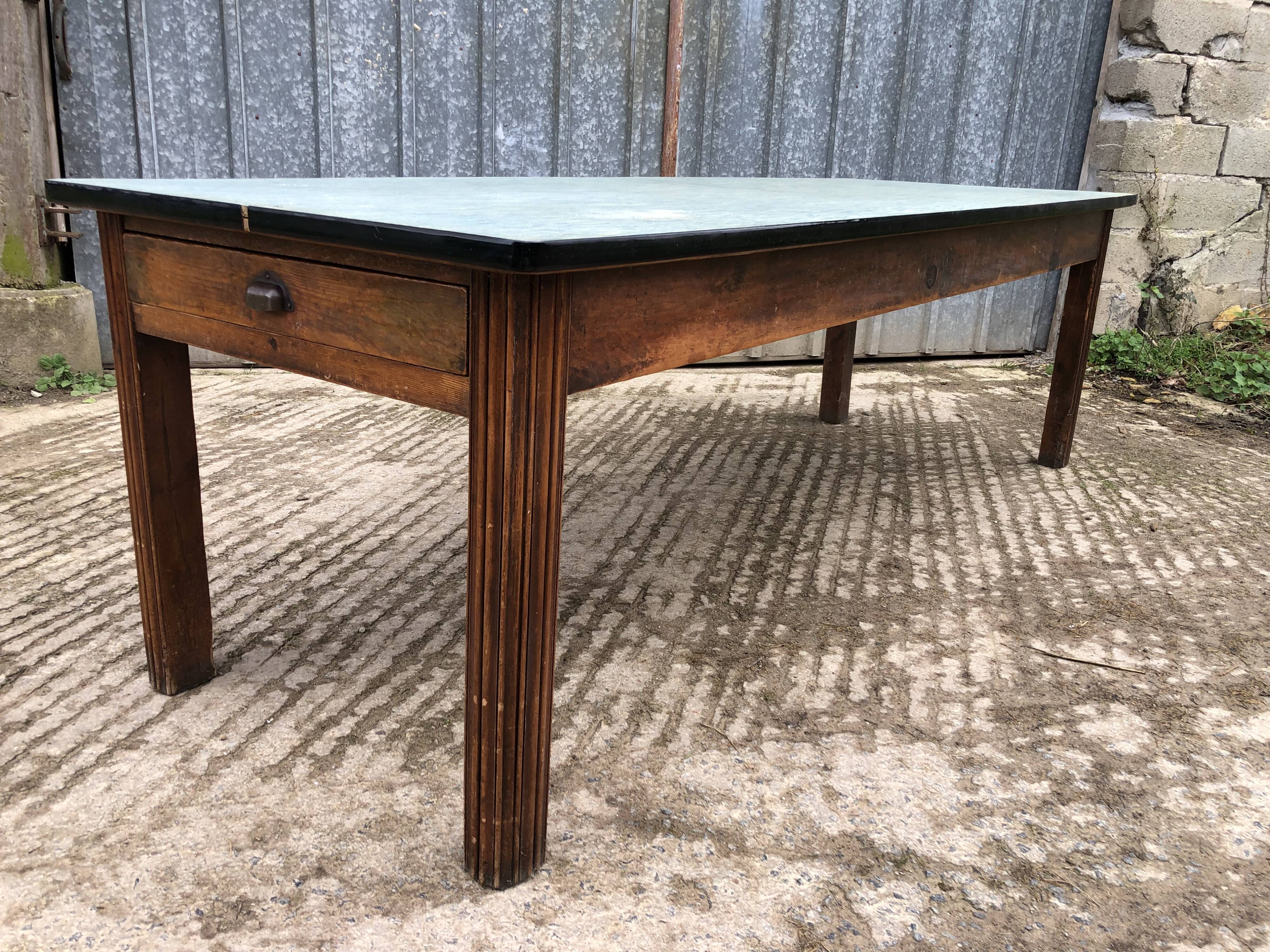 Vintage farm table from the reconstruction period in fir.