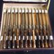 Dessert cutlery service of 12 horn and vermeil knives