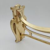 Art Nouveau bronze wall lamp with its rose-shaped glass paste tulip