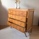 Commode vintage en bois et pieds compas
