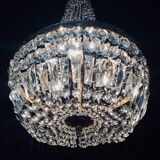 Bronze and crystal hot air balloon chandelier