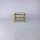 Hollywood Regency Brass and Glass Side Table, 1970s