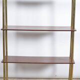 Etagère à poser en bois et laiton