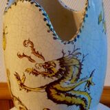 Cracked vase with chinese and floral decoration XlX th century