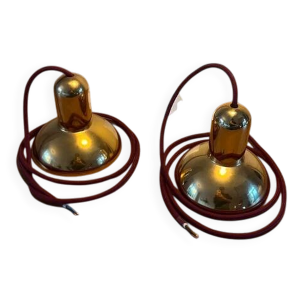 Version en laiton danoise vintage LYFA Type 4784 - lot de 2 - lampe design danoise