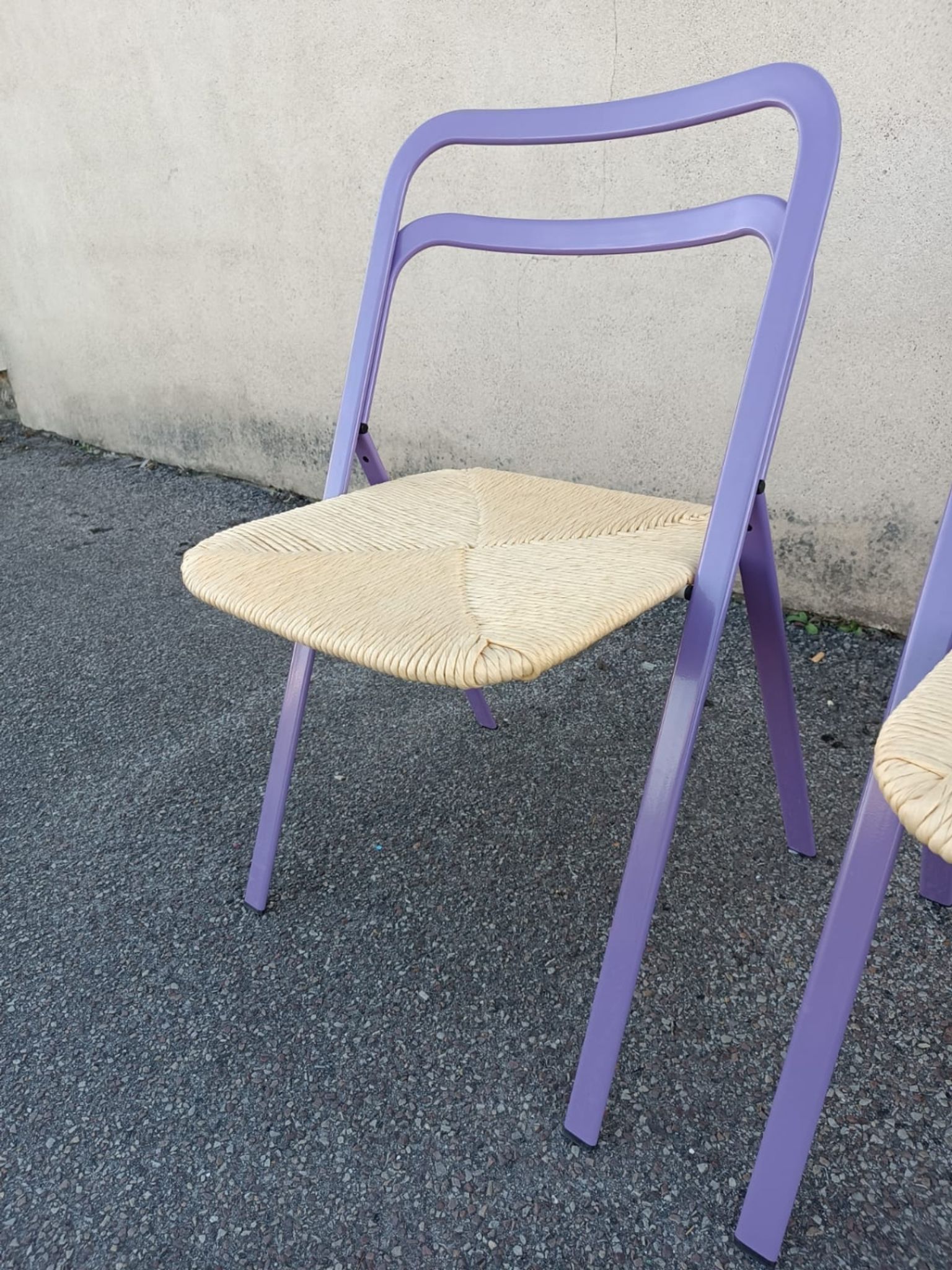 Set of 4 vintage Italian folding chairs by Giorgio Cattelan for Cidue, 1970s