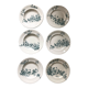 6 assiettes terre de fer oiseaux Longwy « mignon »