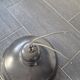 Vintage French industrial pendant lamps in black enamel.