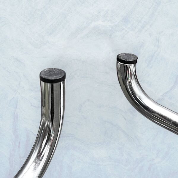 Paire de tabourets vintage Brabantia en skaï noir et métal chromé – années